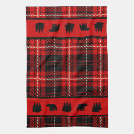 Pano De Prato Xadrez Vermelho Preto do Urso Cabeço
