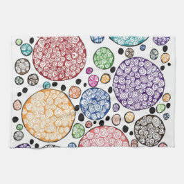 Pano De Prato Zentangle circles pattern