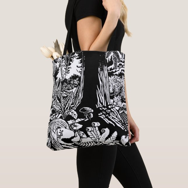 Panorama Arte Tote Bag B&W Floresta Bolsas de Eco- (Close Up)