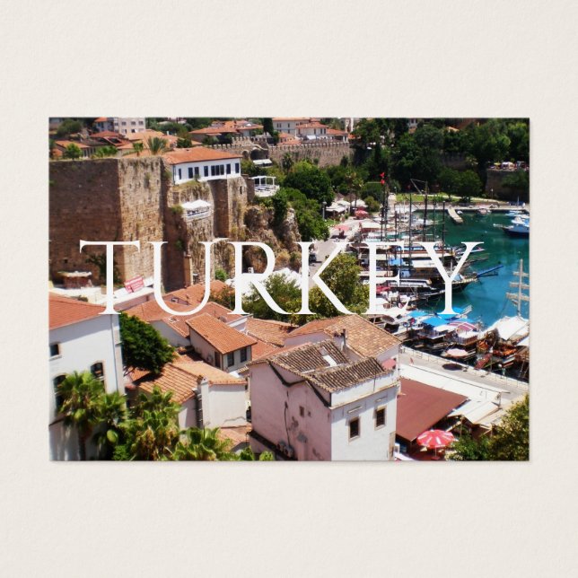 Panorama da cidade antiga Kaleici de Antalya Postc (Frente)