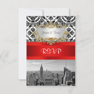 Panorama da Cidade de NY BW 432 Damask RSVP 1