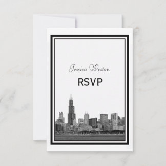 Panorama de Chicago Gravado em Moldura RSVP