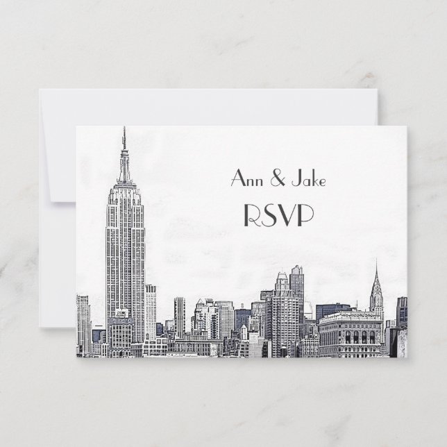 Panorama de NYC 01 Gravado Branco RSVP #2 (Frente)