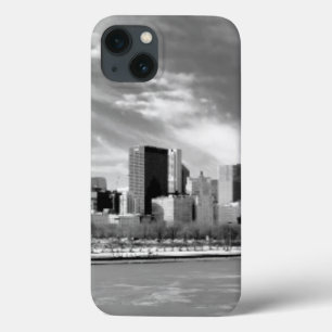 Panoramic view of Chicago skyline in winter