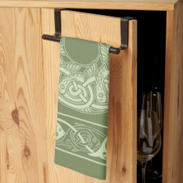 Panos De Prato Peixe de Knotwork Celta em Verde