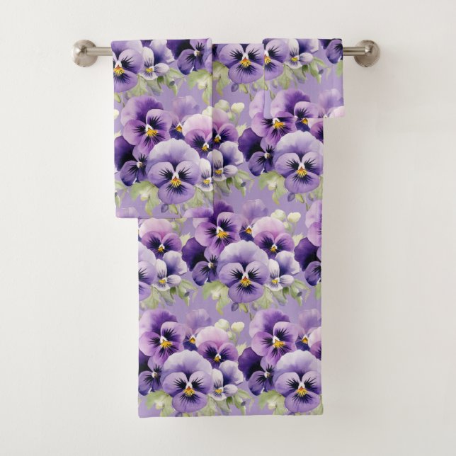 Pansias de Pansy Roxo Elegante Conjunto de Toalhas (Insitu)