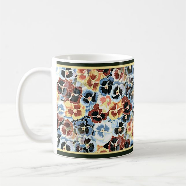 Pansies azuis japoneses - caneca de café de 11 (Esquerda)