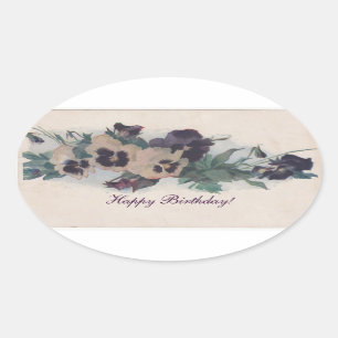 Pansies do vintage - etiqueta