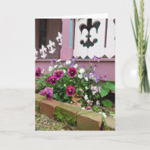 Pansies e Fleur-de-lis - Cartão de Vinha de Martha