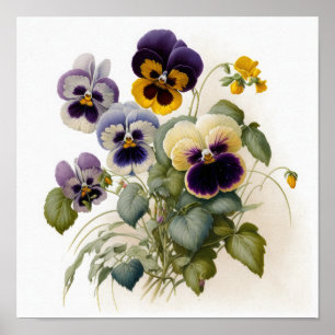 Pansies Pansy Flower Art Impressão