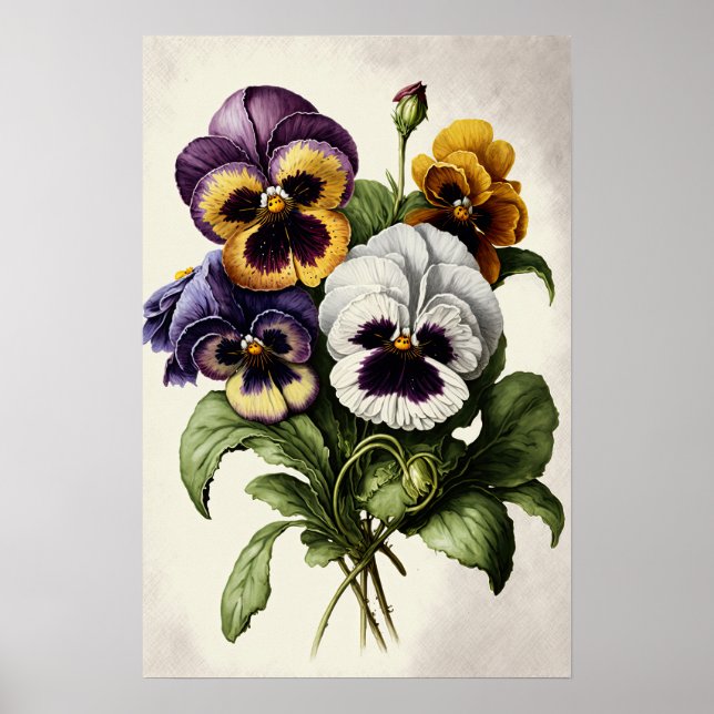 Pansies Pansy Flower Art Impressão (Frente)