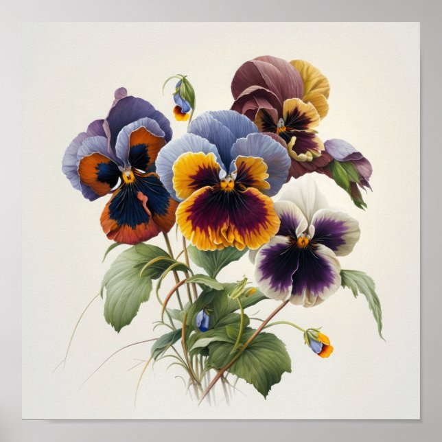 Pansies Pansy Flower Art Impressão (Frente)