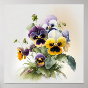 Pansies Pansy Flower Art Impressão