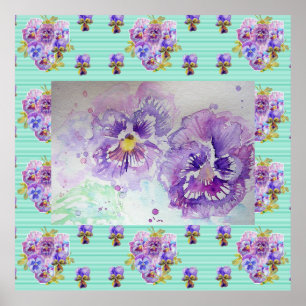 Panson Watercolor Pintura de pintura Poster