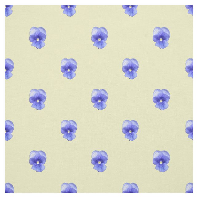 Pansy Azul em Amarelo - Tecido (Modelo)