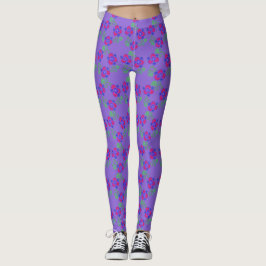 Pansy Flower Bonito Leggings Florais Impressão