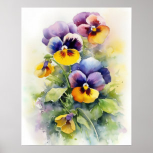Pansy Flowers Art Impressão