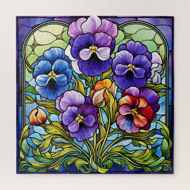 Pansy Flowers Quebra-cabeça (Vertical)