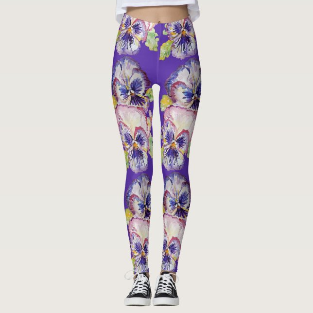 Pansy Glorioso Floral, Pansy Leggings (Frente)