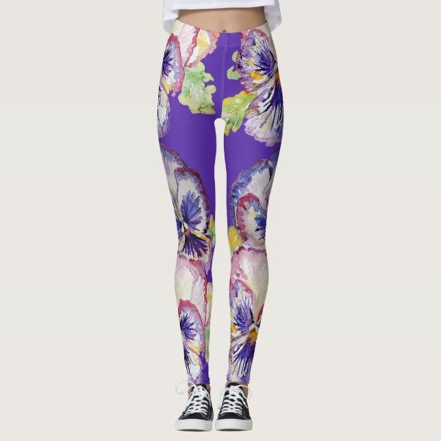 Pansy grande Pansy Floral Leggings (Frente)