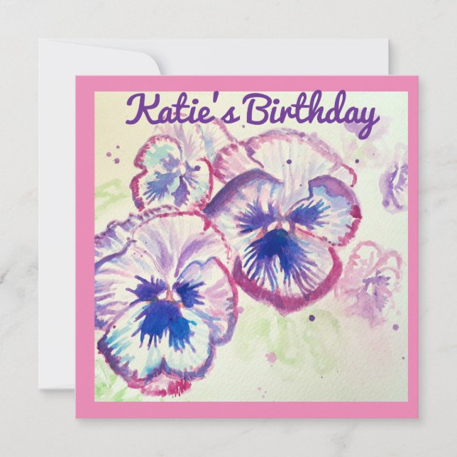 Pansy Penséias Flor Roxa Floral Rosa (Frente)