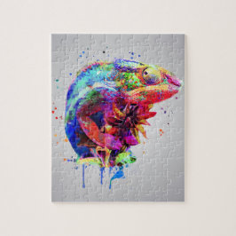 Panther Chameleon Watercolor Quebra-cabeça