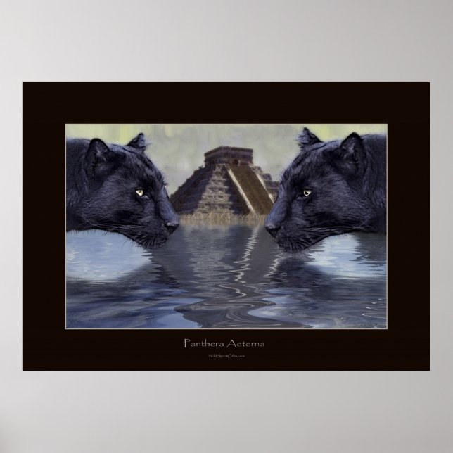 PANTHER PRETO & CHICHEN ITZA Art Poster (Frente)