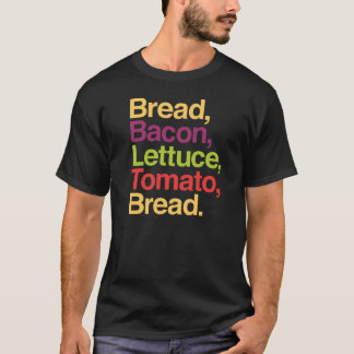 Pão de BLT, bacon, alface, tomate, t-shirt do pão
