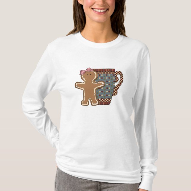 Pão-de-espécie do Natal e t-shirt das mulheres da (Frente)