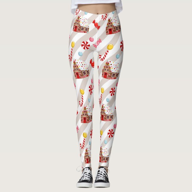 Pão de gengibre Leggings de Natal (Frente)