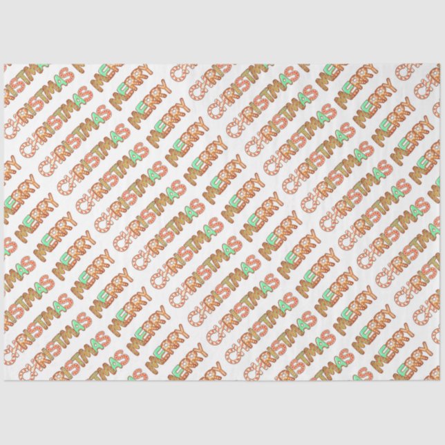 Pão de Gengibre Papel Tecido Feliz de Natal (Frente )