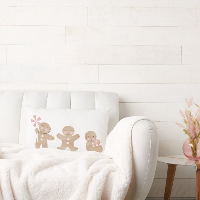 Pão de Gengibre Rosa Almofada de Natal (Sofá)