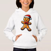 Pão de Natal Homem Crianças Pullover Hoodie