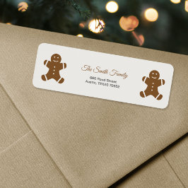 Pão de Pão de Natal - Etiqueta de Endereço de Reto