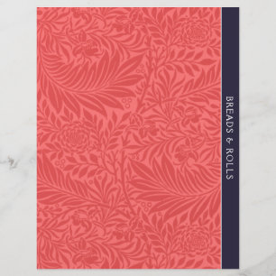 Pão Divisor de Receitas Vintage Red Floral