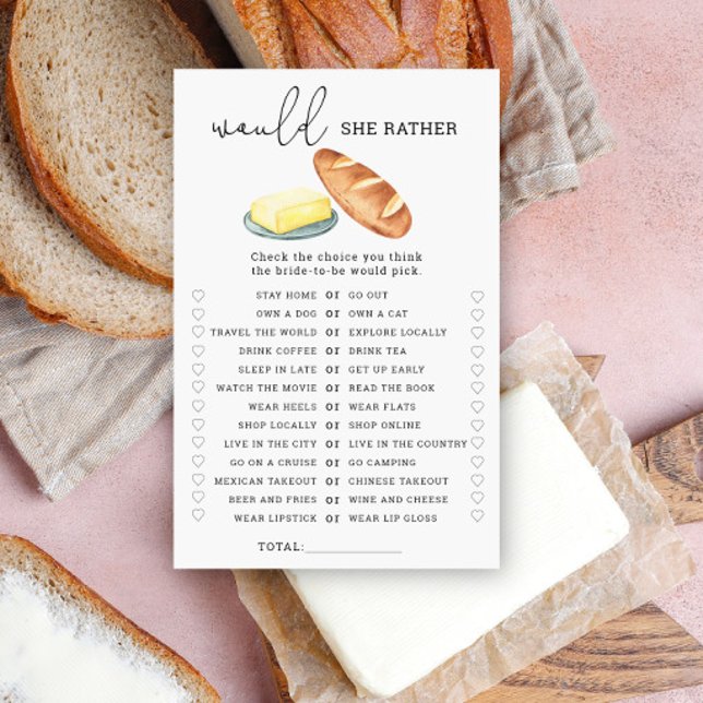 Pão e Manteiga Ela iria preferencialmente jogo de  (Criador carregado)