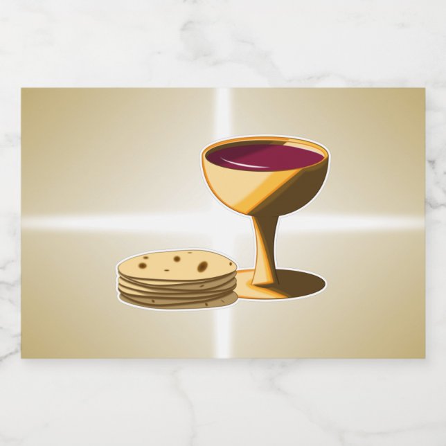 Pão sem fermento e vinho A última Páscoa de jantar (Rótulo Único)