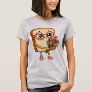 Pão Tony Com Flores – Camiseta de Pão Fofo