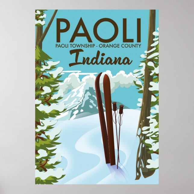 Paoli Orange County Indiana Ski poster (Frente)