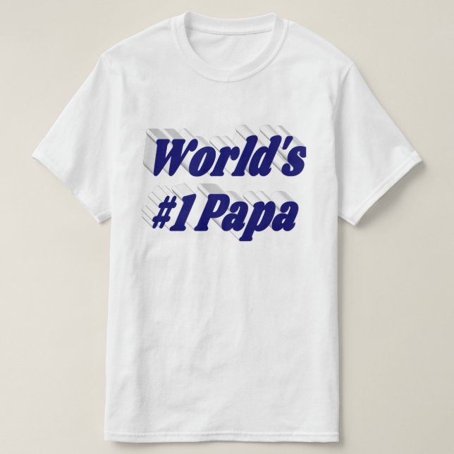 Papa com texto azul escuro T-Shirt (Frente do Design)