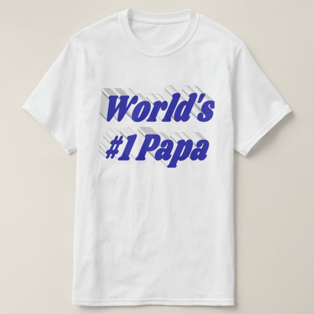 Papa com texto azul T-Shirt (Frente do Design)