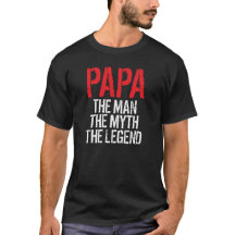 Papá, homem, t-shirt da legenda do mito