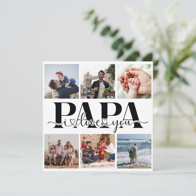Papa I Love You Custom Photo Collage (Em pé/Frente)