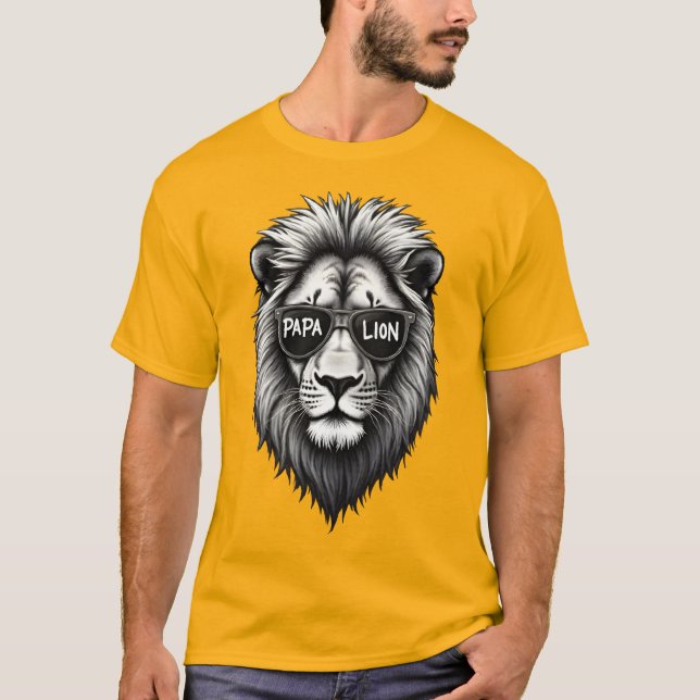 Papa Lion T-Shirt - Design Gráfico Negrito (Frente)