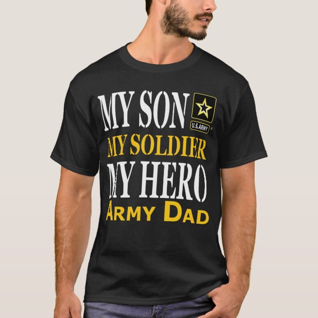 Papá meu t-shirt quente do pai do exército do (Frente)