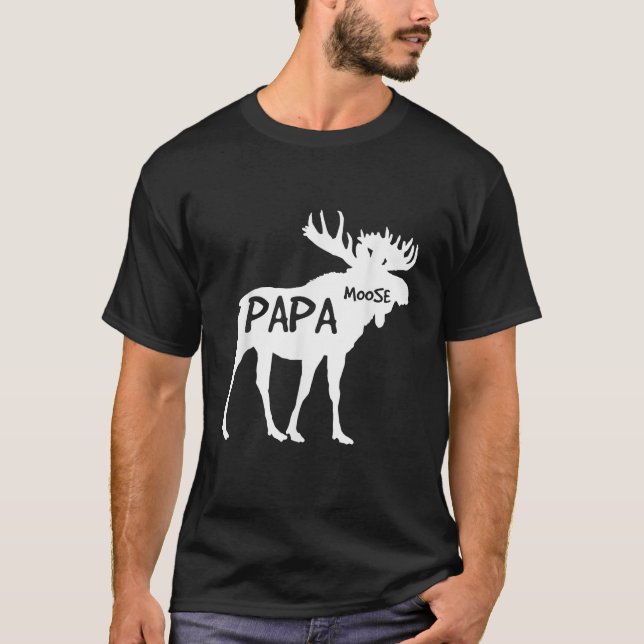 Papa Moose T Camisa Engraçada Ideia De Presente Pa (Frente)