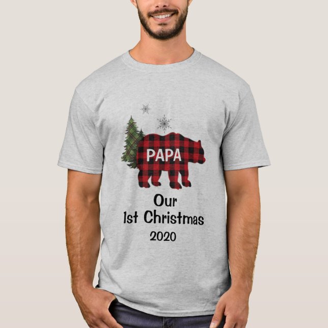 Papá Personalizado Ursa Nossa Camisa De Natal De 1 (Frente)