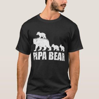 Papa Urso 3 Cubos Camisa Pai Urso 3 Crianças Papá