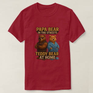 Papa Urso Engraçado Dividir Pai Urso T-Shirt