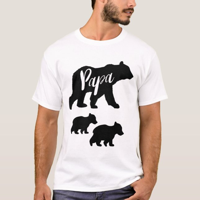 Papa Urso T Camisa com Dois Cubos (Frente)